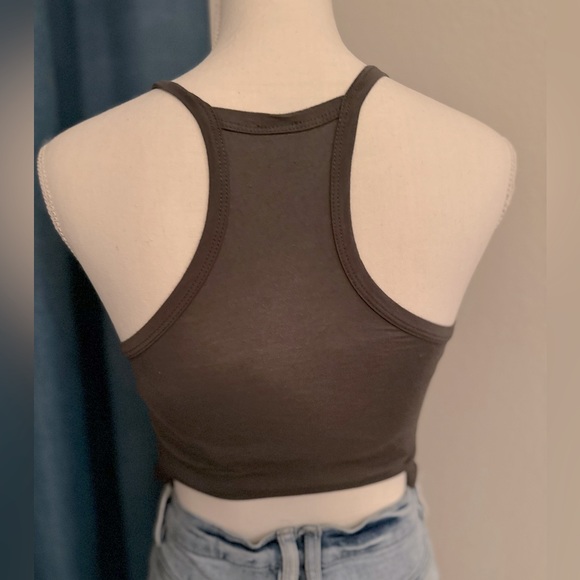 Gray Crop Top w/ Ruching Size Small - Picture 6 of 6